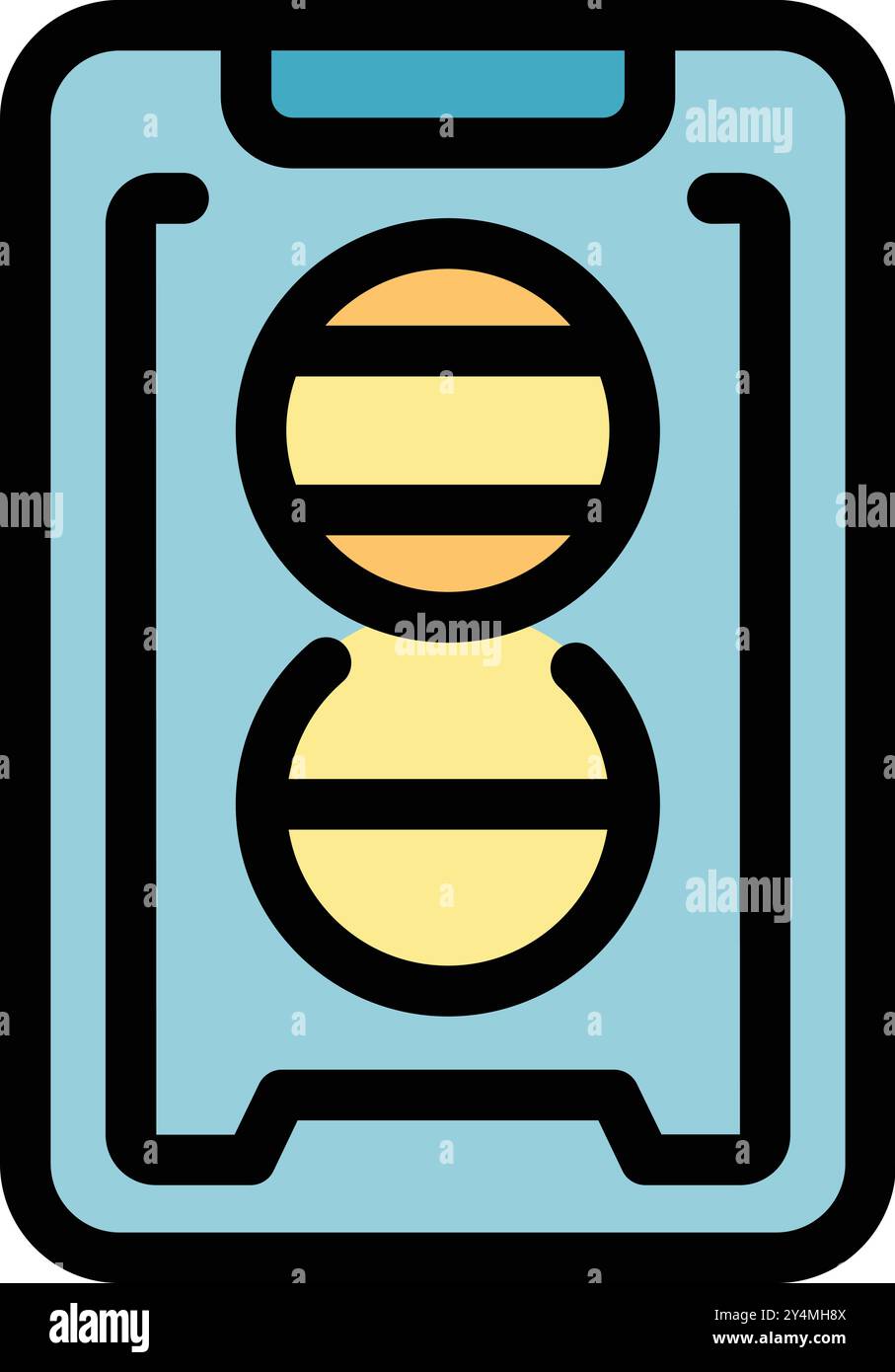 Icon of a modern double capsule coffee machine interface displaying two ...