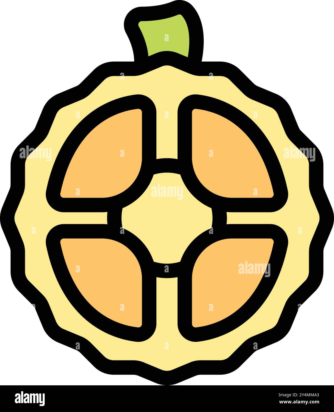 Jackfruit showing ripe edible arils icon, outline style Stock Vector