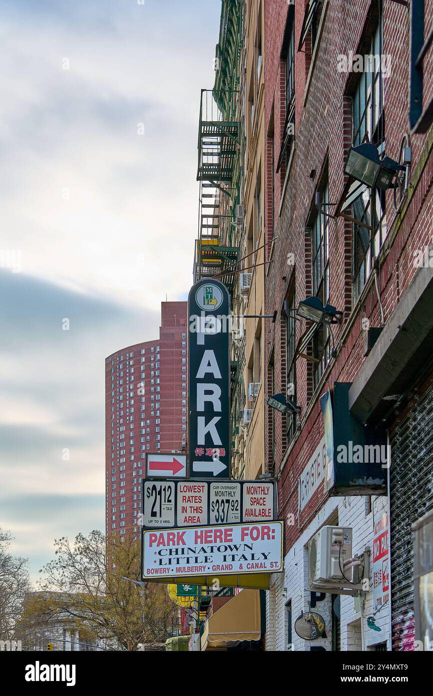 New York, United States -September 19,2024: Take a stroll through the vibrant streets of China Town in New York City where East meets West amidst bust Stock Photo