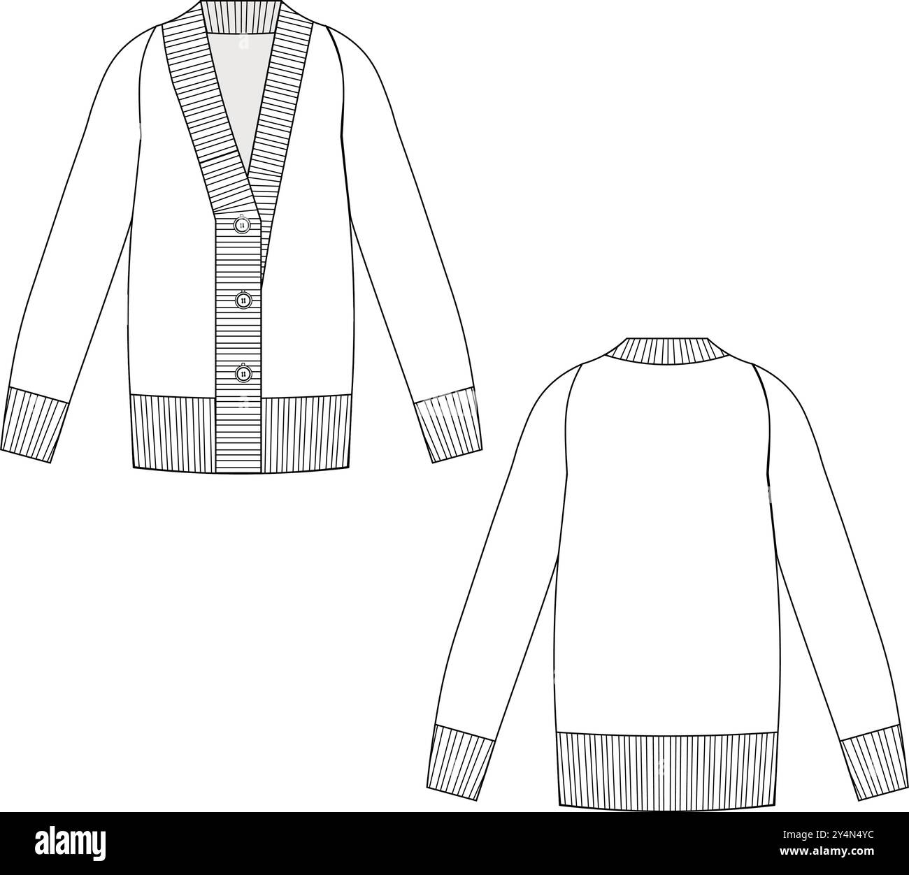 Cardigan technical drawing hi-res stock photography and images - Alamy