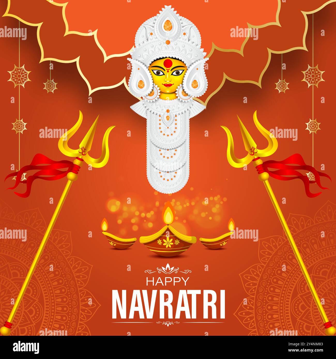 Vector illustration of Happy Navratri social media feed template Stock ...