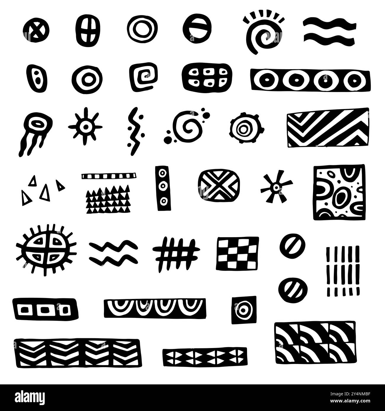 Hand drawn ethnic elements sketch illustration Stock Vector Image & Art ...