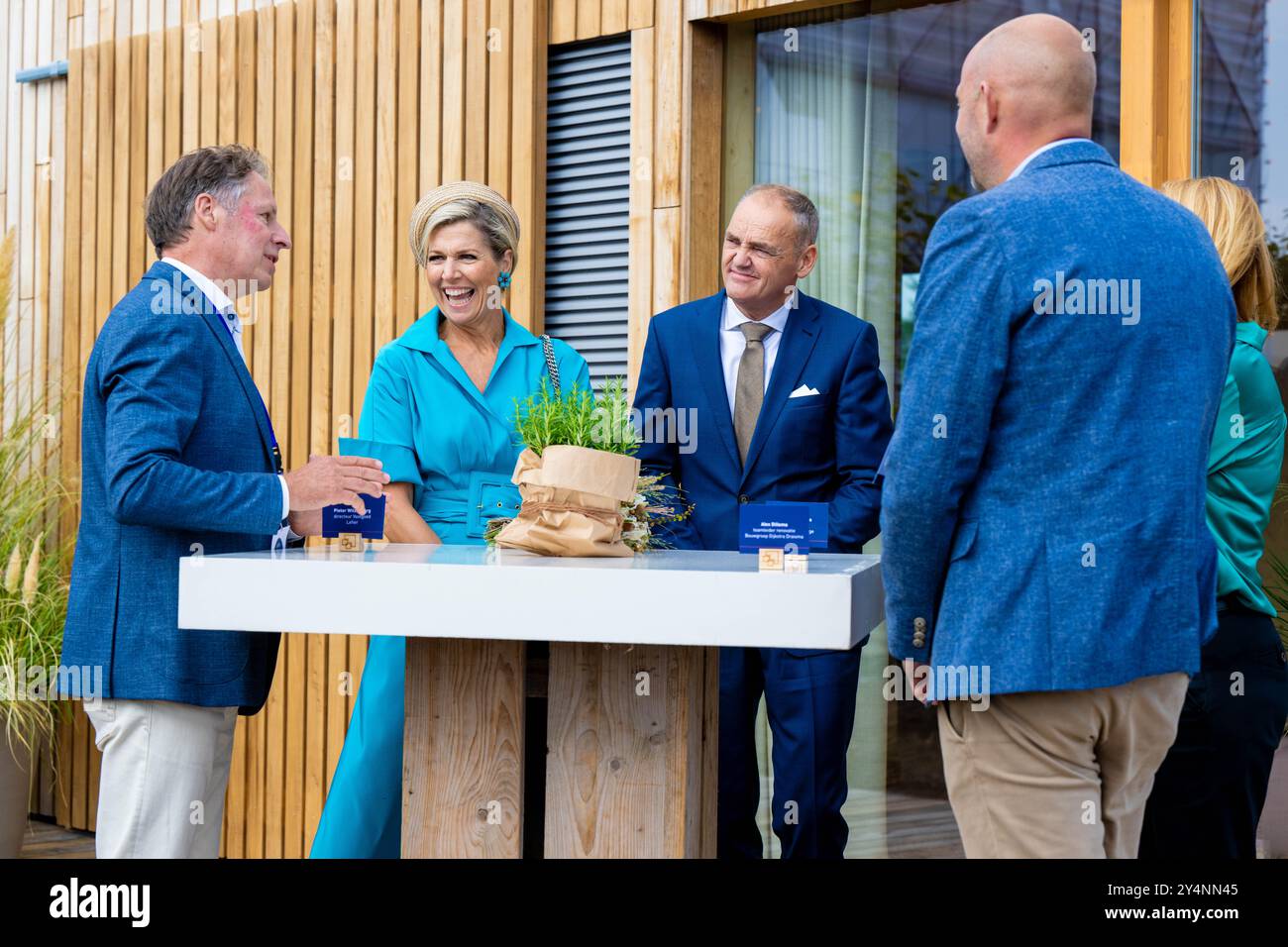 Dokkum, The Netherlands, 2024-09-19 13:04:58 DOKKUM, 19-09-2024, theater Sense Queen Maxima during a seminar on sustainable building and living by Bouwgroep Dijkstra Draisma. In theater Sense, stakeholders from the construction sector talk about solutions and visions for sustainable building and living under the heading 'Open your mind'. PHOTO: NLBeeld/Patrick van Emst  Credit: NL Beeld / Patrick van Emst Stock Photo