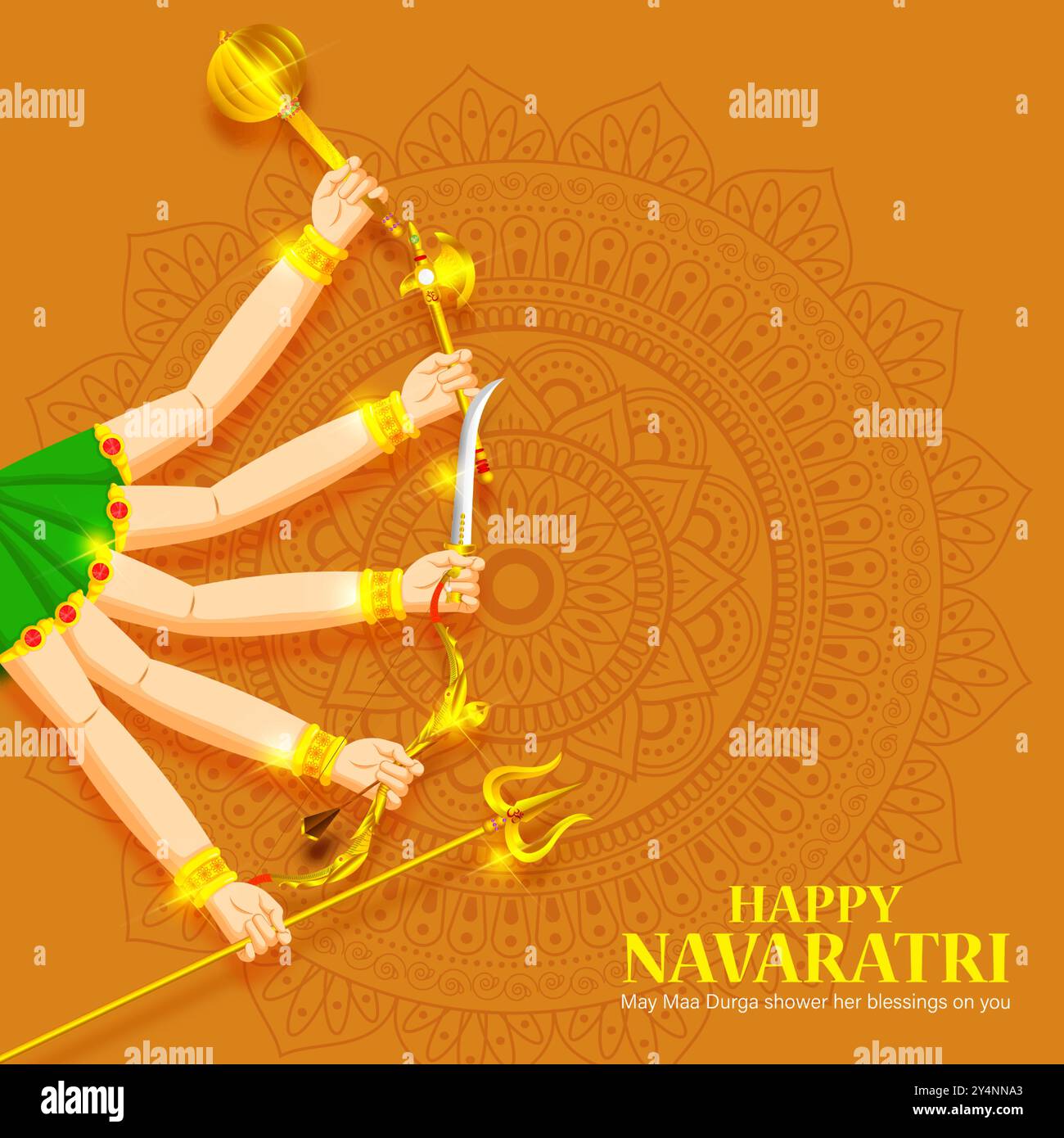 Vector illustration of Happy Navratri social media feed template Stock ...