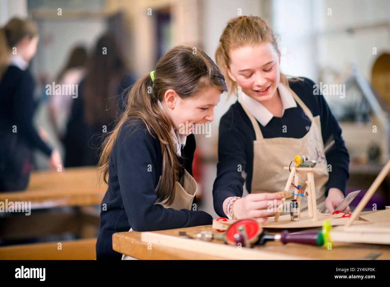 A Design and Technology class at a girls' school, UK. Stock Photo