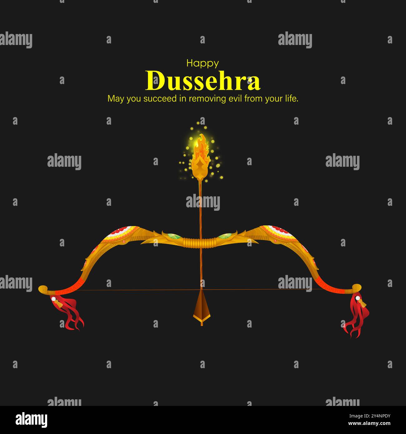 Vector illustration of Happy Dussehra social media feed template Stock ...