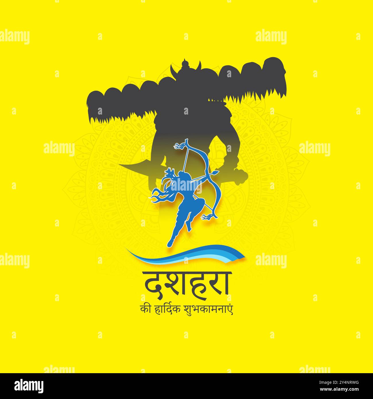 Vector illustration of Happy Dussehra social media feed template Stock ...