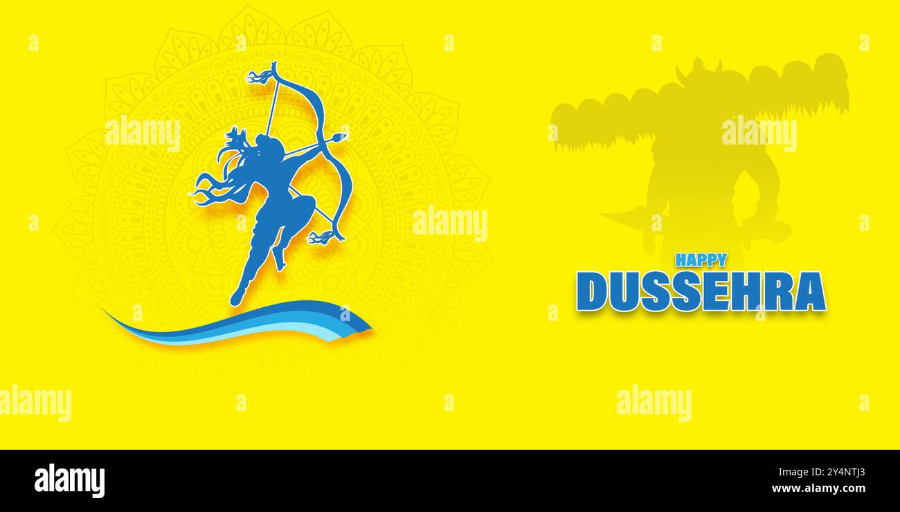 Vector illustration of Happy Dussehra social media feed template Stock ...