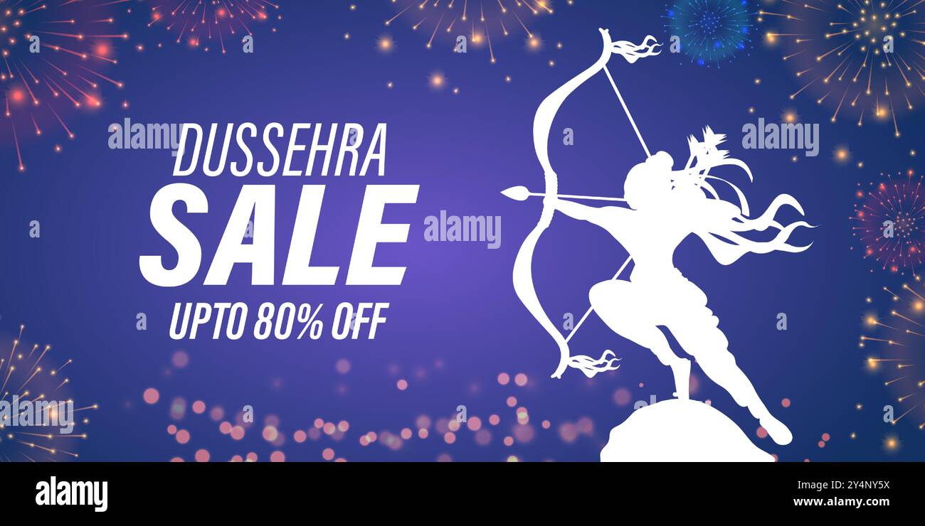 Vector illustration of Happy Dussehra Sale social media feed template ...