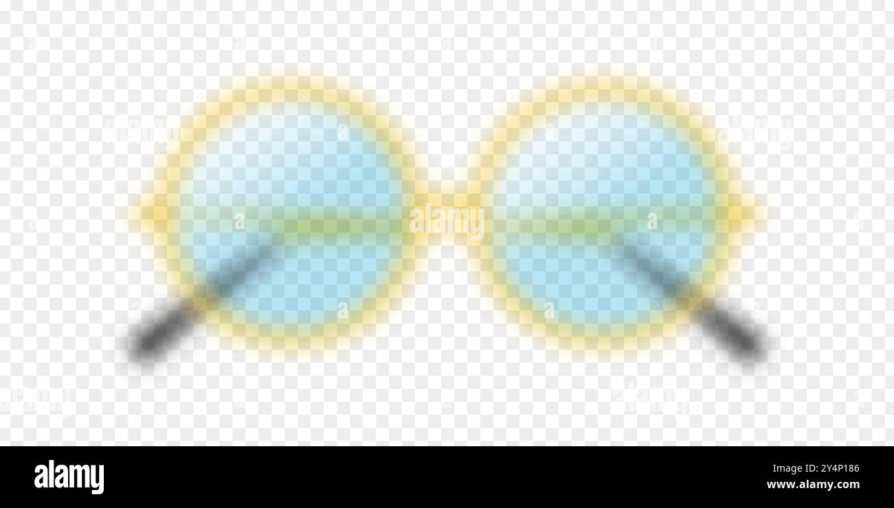 Vector illustration of blurred Gandhi specs on transparent background Stock Vector