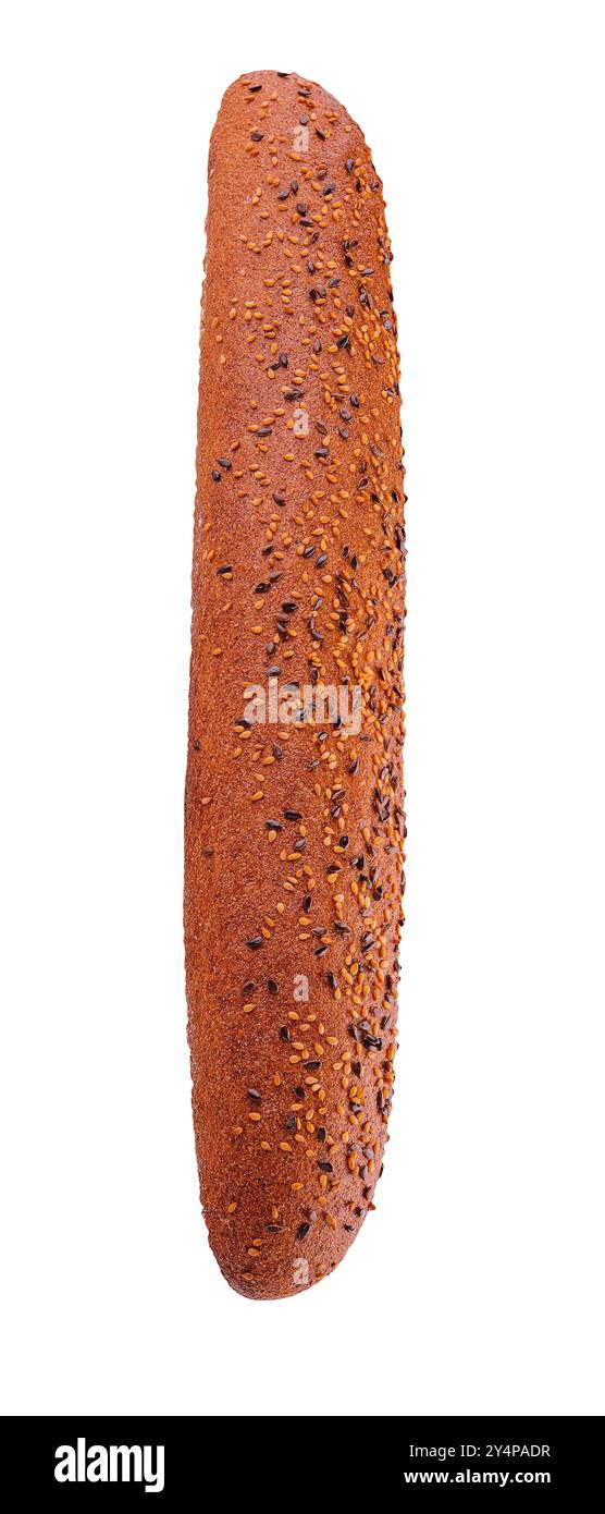 Freshly backed baguette isolated on white background Stock Photo - Alamy