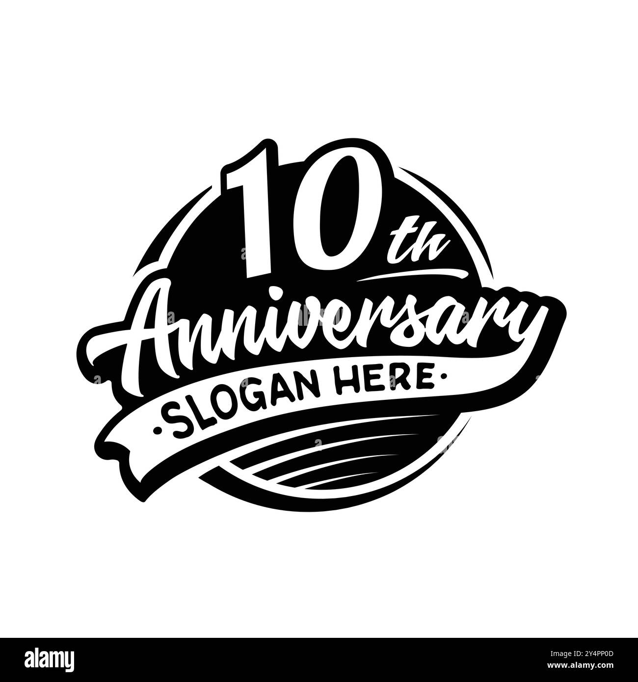 10 years anniversary design template. Vector and illustration. 10th logo. Stock Vector