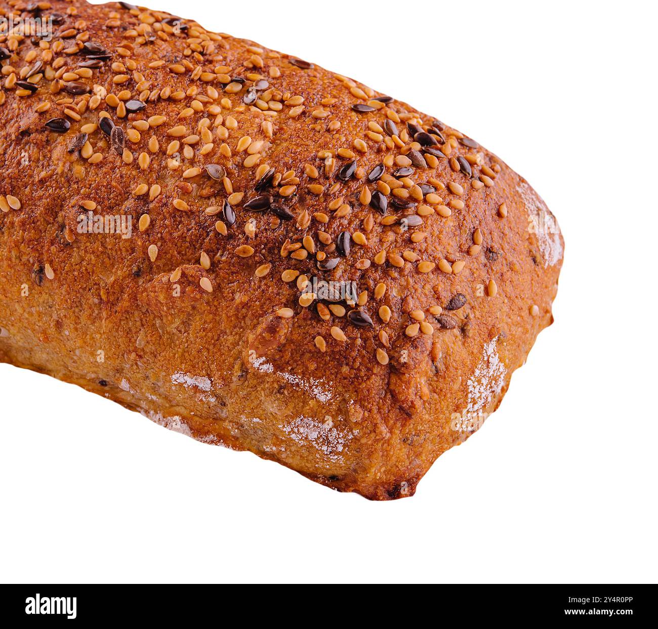 Gluten free multi seed bread with linseed isolated Stock Photo
