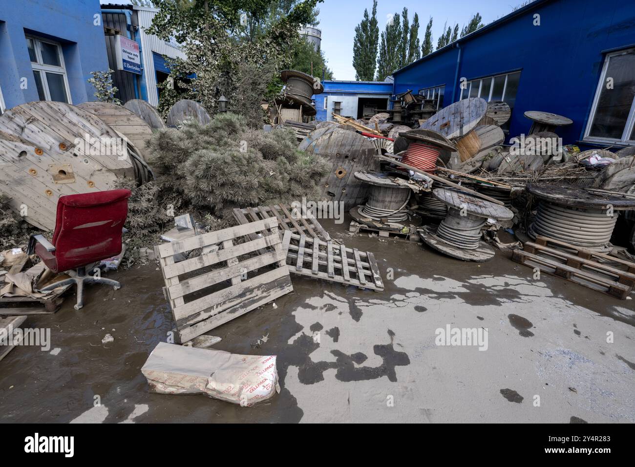 Ostrava, Czech Republic. 19th Sep, 2024. Aftermath of a flood at the ...
