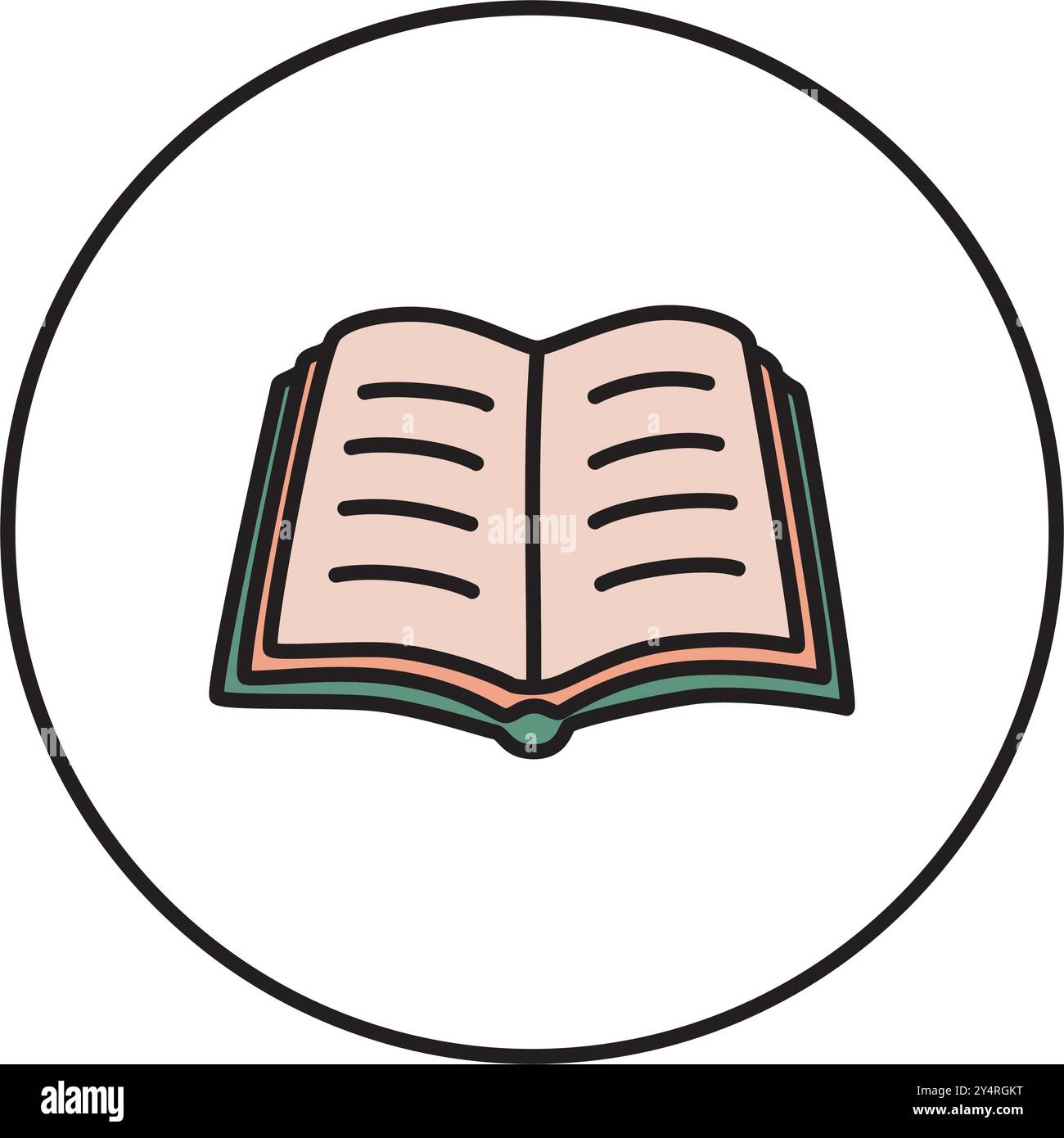 Doodle book icon hand drawn in minimalistic style. Knowledge symbol ...