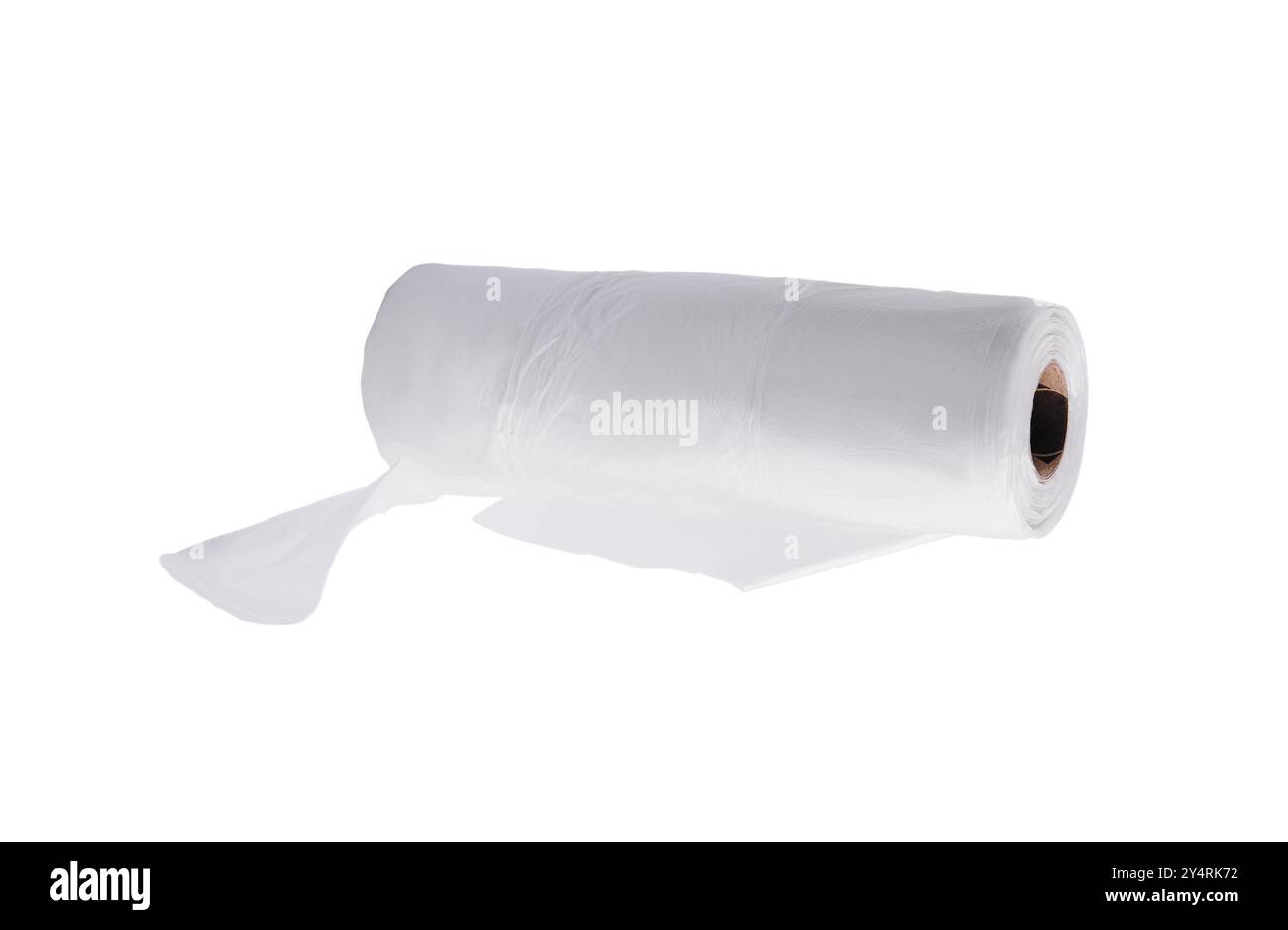 Traas Rol White polyethylene trash bag roll isolated on white background Stock ...