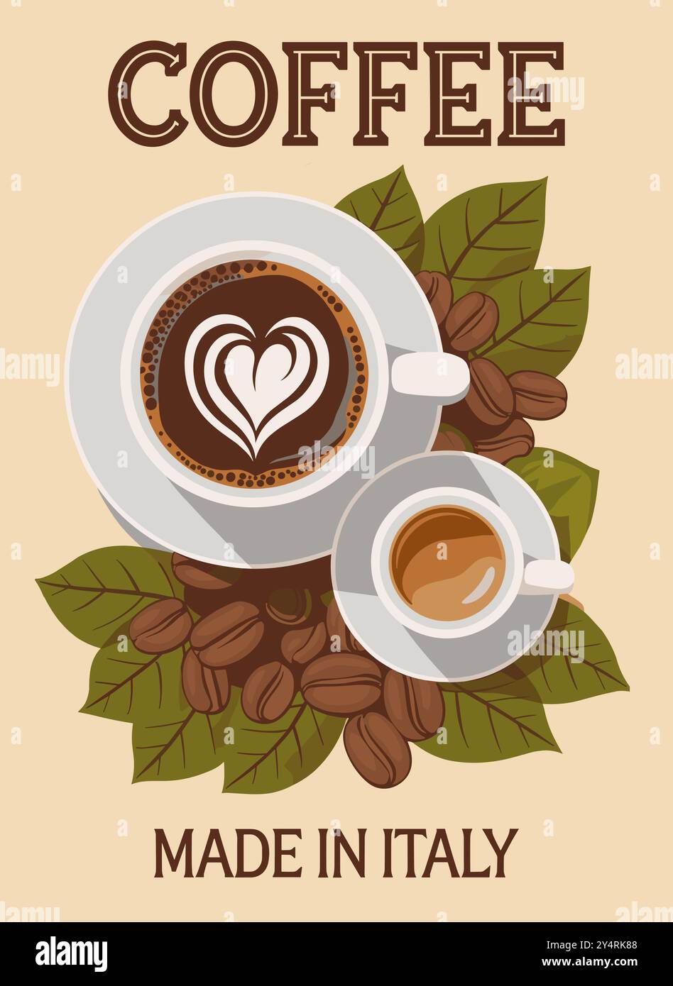 Coffee poster design in retro mid century style Stock Vector Image ...