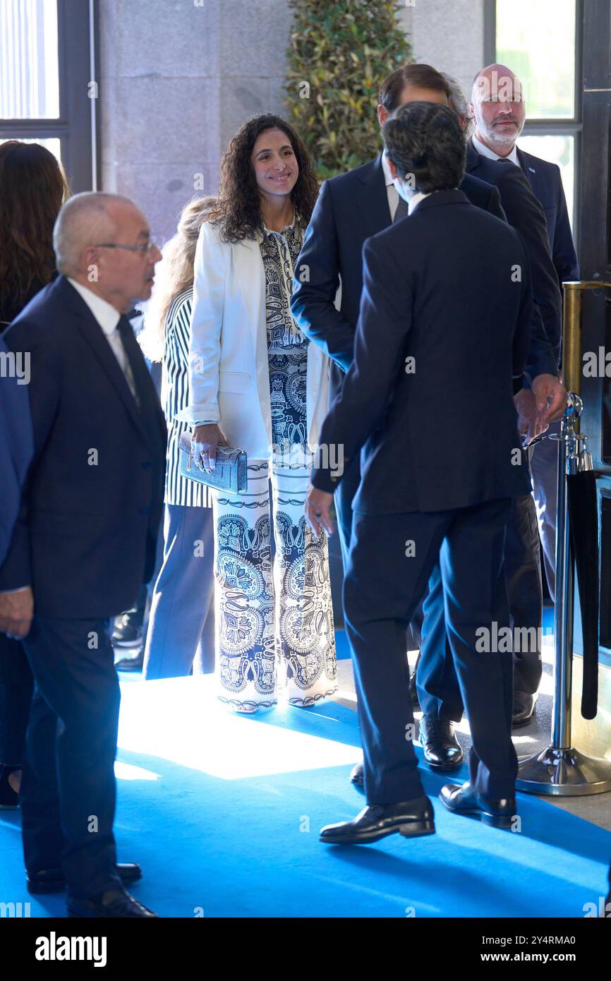 Jose María Alvarez-Pallete, CEO of Telefonica, Rafael Nadal, Xisca Perello attends Telefónica's centenary commemorative gala at Royal Theatre on April 19, 2024 in Madrid, Spain. Stock Photo