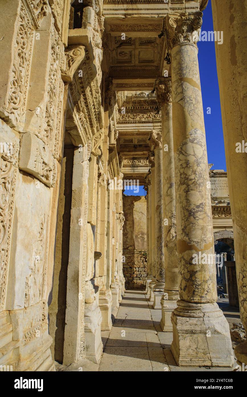 Library of Celsus, an ancient Roman building in Ephesus Archaeological ...