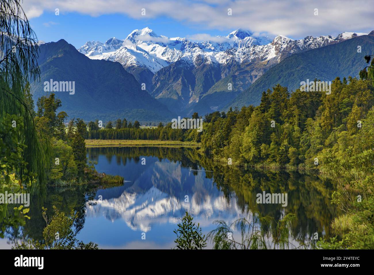 Lake Matheson in South Island, New Zealand, Oceania Stock Photo - Alamy