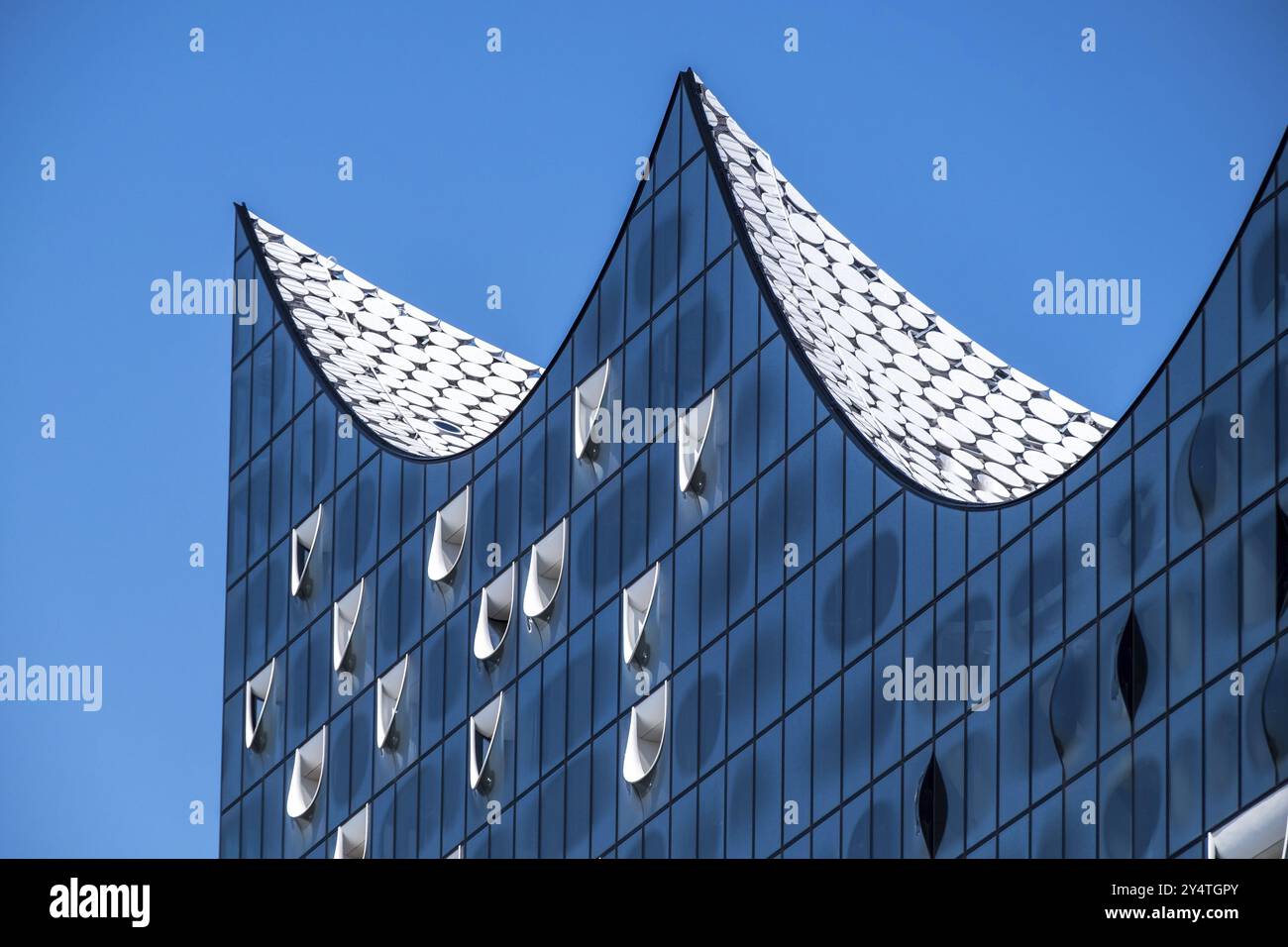 Hamburg, Elbe Philharmonic Hall glass roof construction Stock Photo