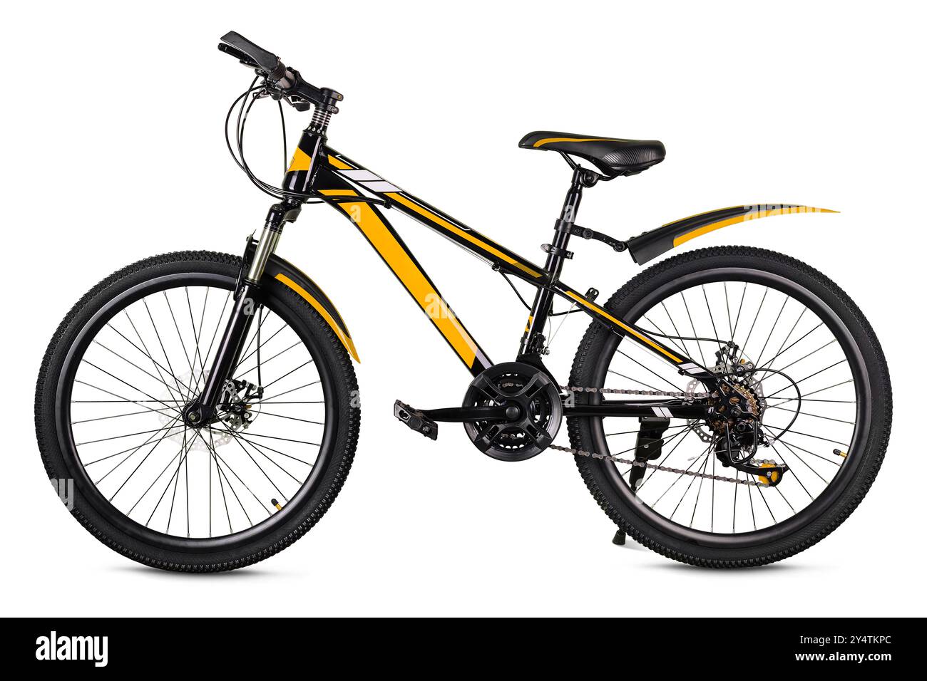 black and yellow mountain bike