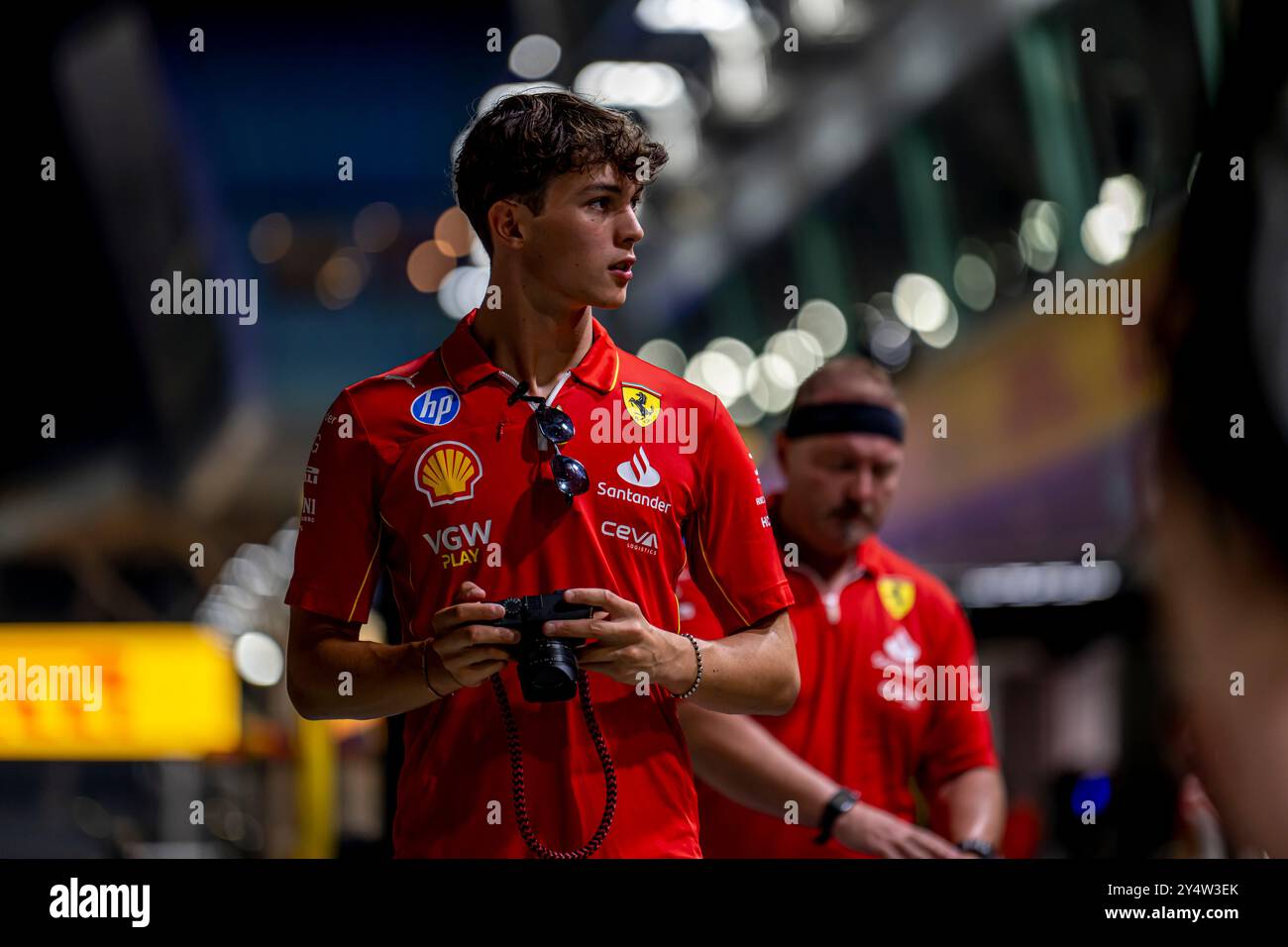 Marina Bay, Singapore, 19th Sep 2024, Oliver Bearman, The reserve driver  for the Ferrari team attending the build up, round 18 of the 2024 Formula 1  championship. Credit: Michael Potts/Alamy Live News