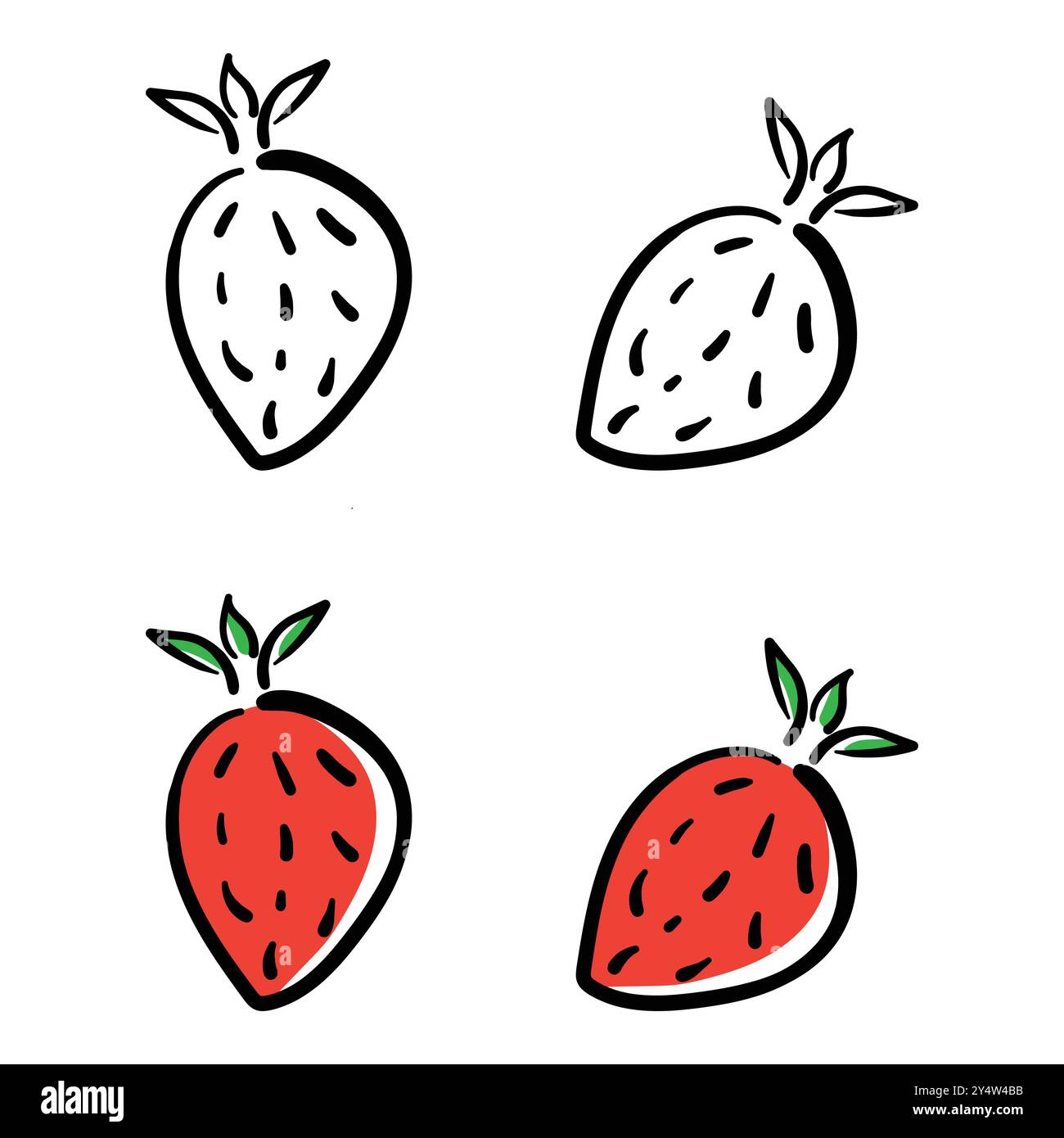 Strawberry Fruit Icon Doodle Illustration Stock Vector Image & Art - Alamy