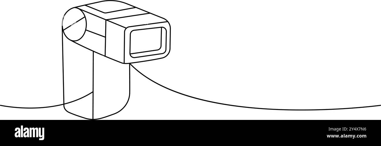 Camera external flash one line continuous drawing. Professional photo ...
