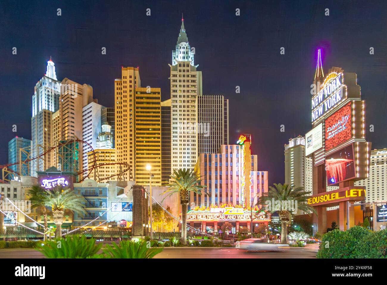 Las Vegas, USA - July 17, 2008: New York New York hotel and casino complex with replica of Empire sate building and chrysler building in Las Vegas by Stock Photo