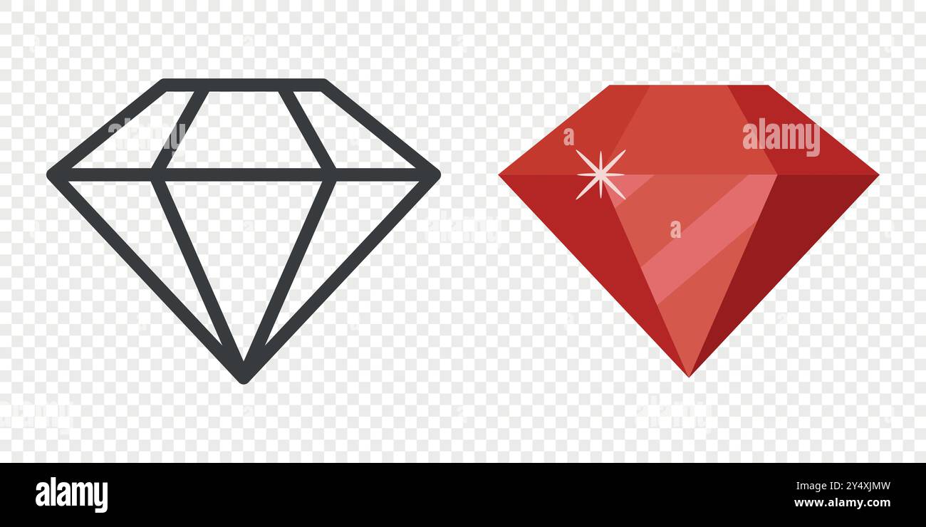 Vector Simple Minimalistic Gemstone Icon. Diamond, Crystal, Rhinestones ...