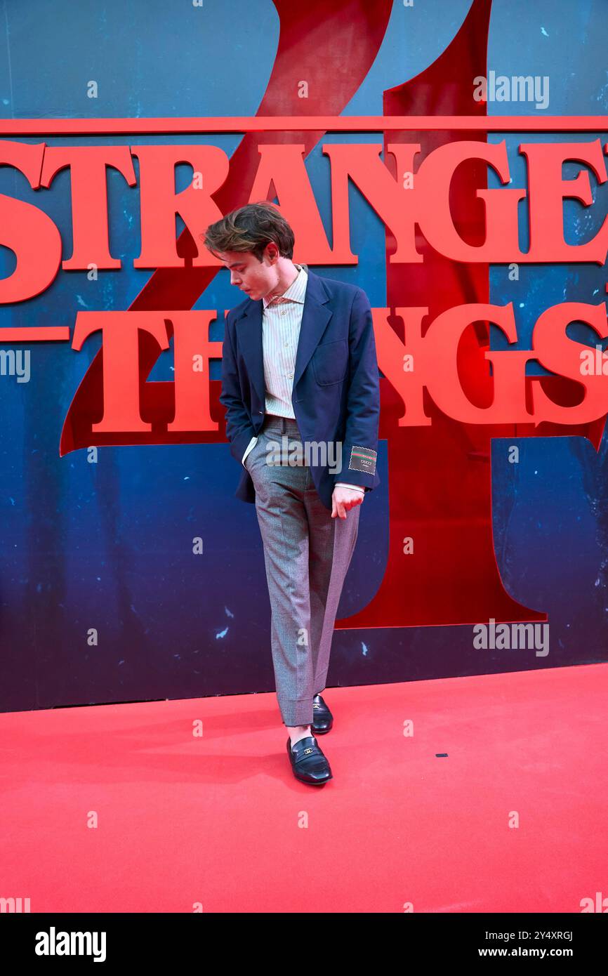 Charlie Heaton attends 'Stranger Things' Season 4 Premiere at Callao Cinema on May 18, 2022 in Madrid, Spain. Stock Photo