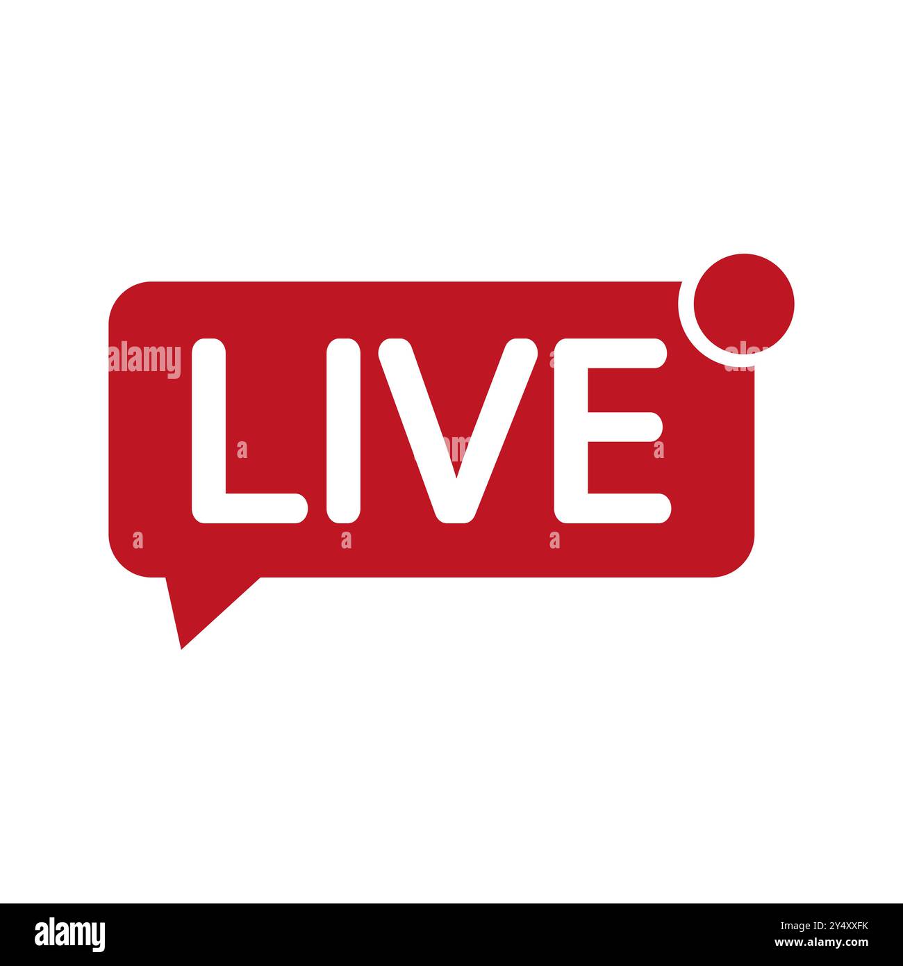 Live streaming icon. Red live broadcast button. Real time video symbol ...