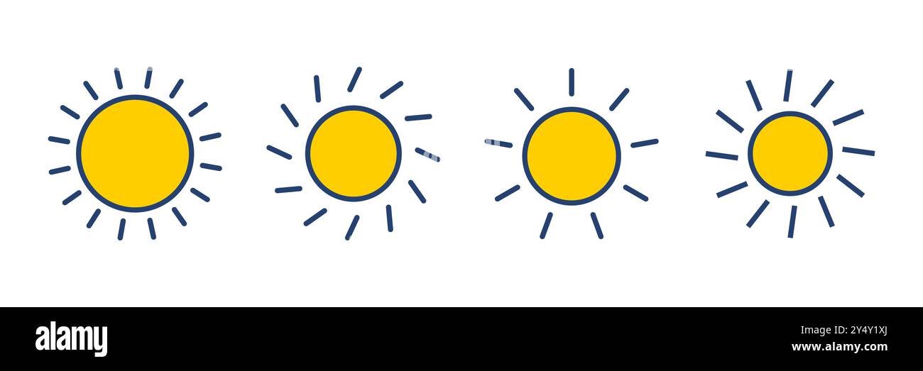 Sun icon vector. Brightness Icon vector Stock Vector