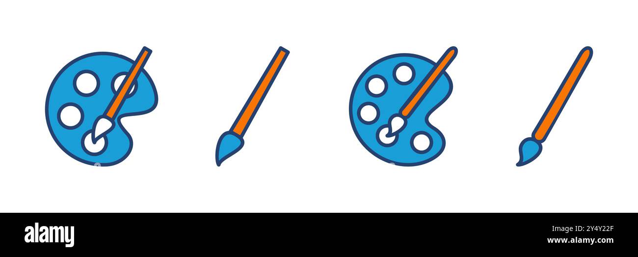 Paint icon vector. paint brush icon vector. paint roller icon vector Stock Vector