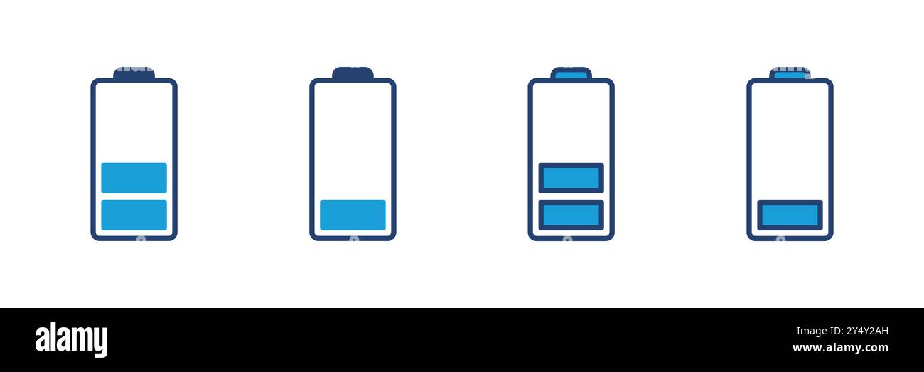 Battery vector icon. battery charge level. battery Charging icon Stock Vector