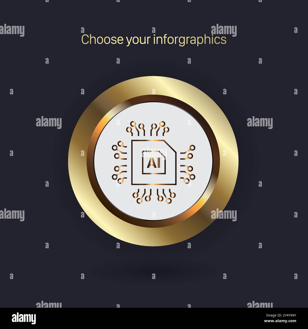 Luxury circles options infographic design, vector illustration. Golden ...