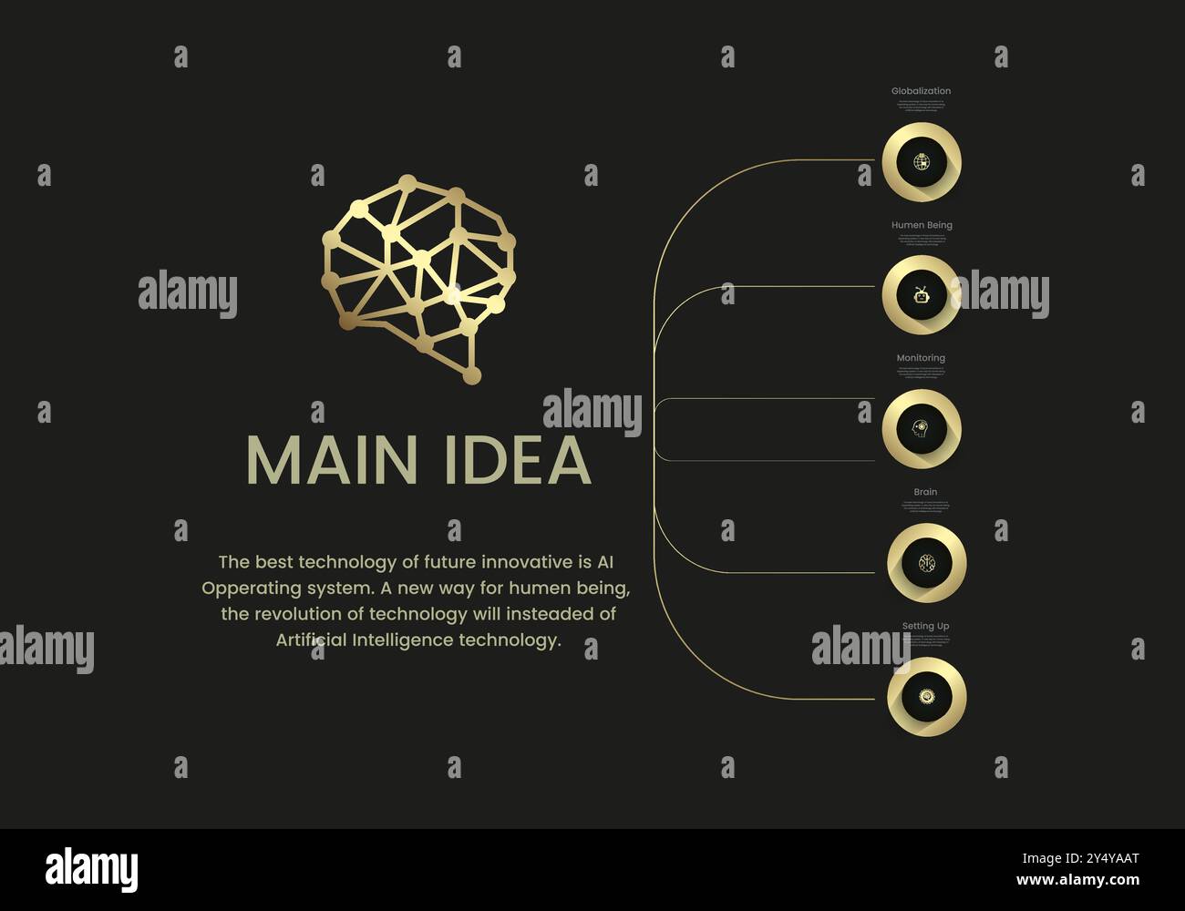 Luxury circles diagram of work flow, options infographic elements ...