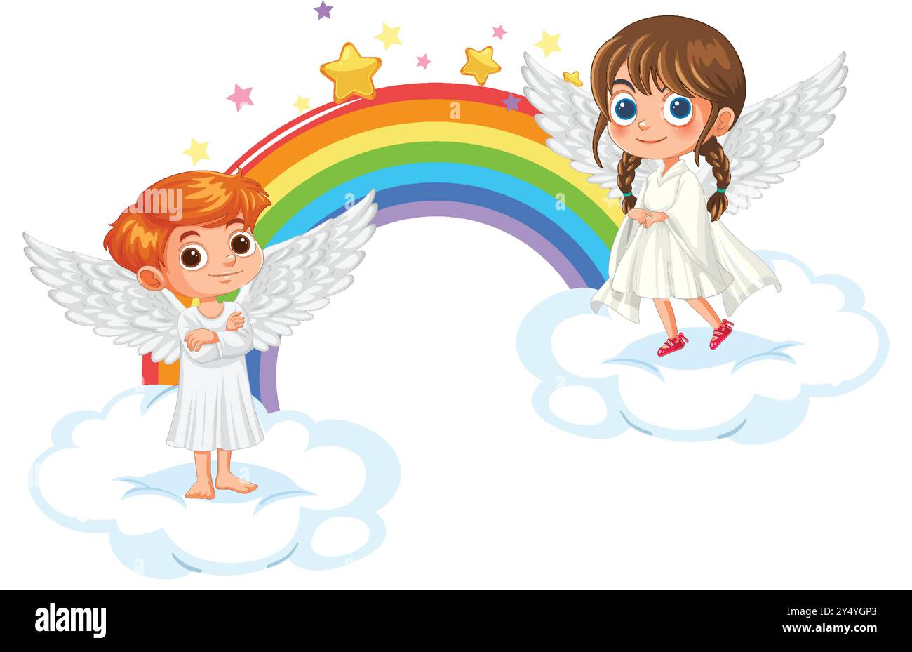 Two angels on clouds hi-res stock photography and images - Alamy