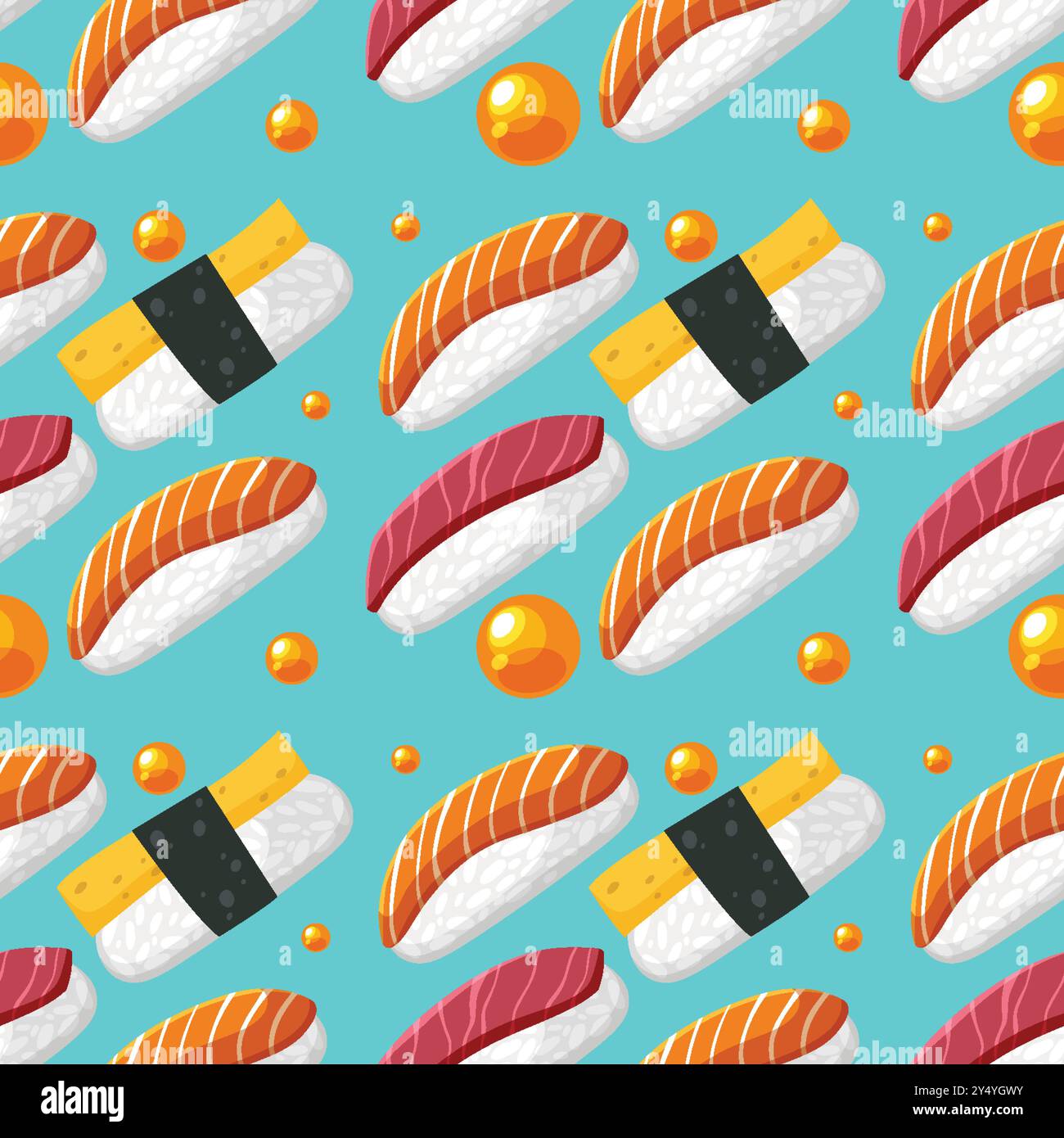 Sushi rolls seamless pattern Stock Vector Images - Alamy