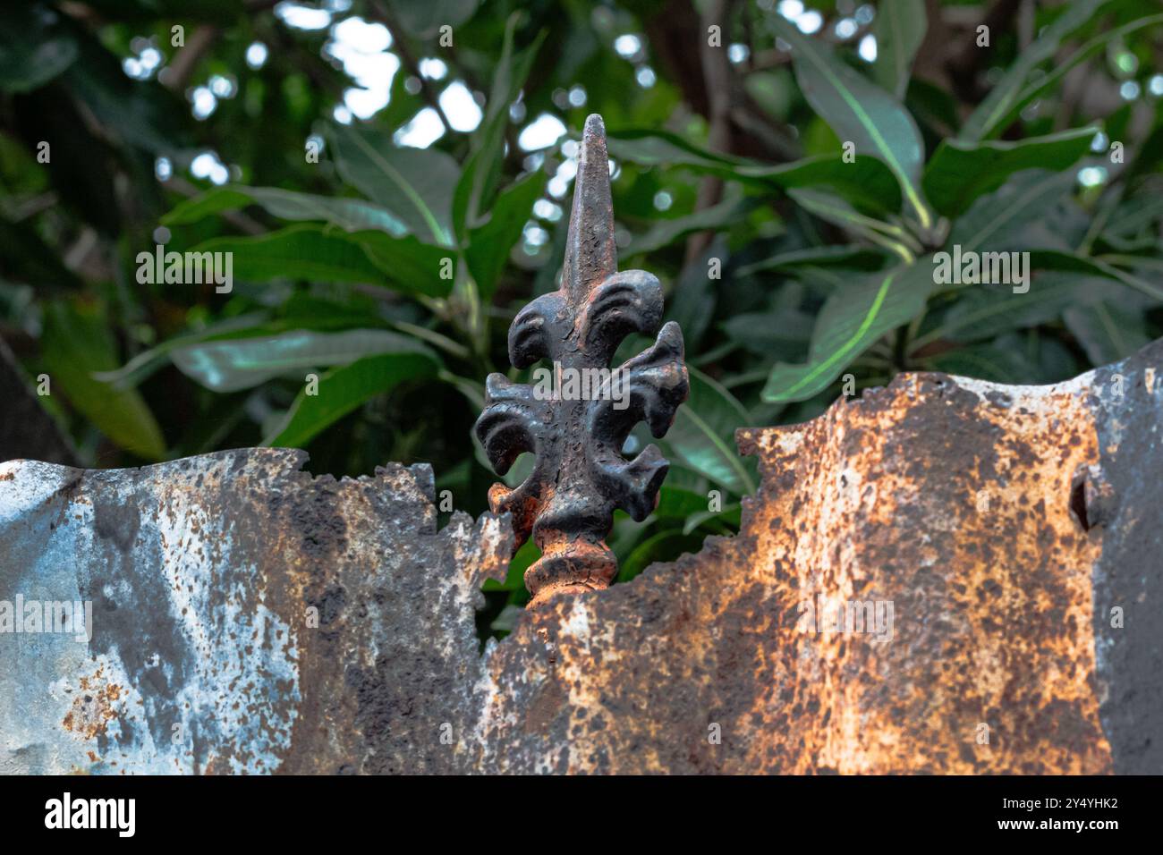 Brown rust texture on zinc iron Stock Photo
