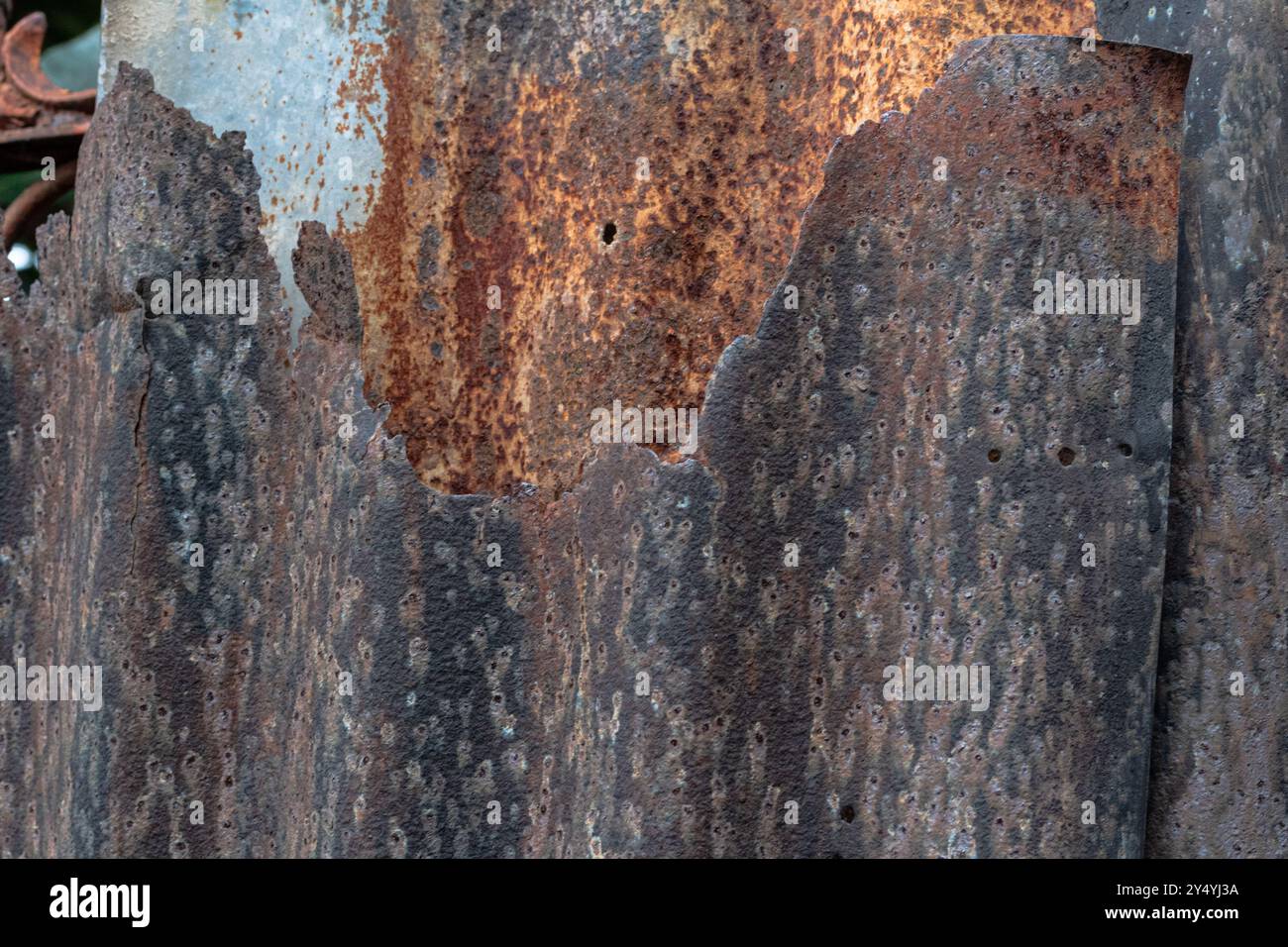 Brown rust texture on zinc iron Stock Photo