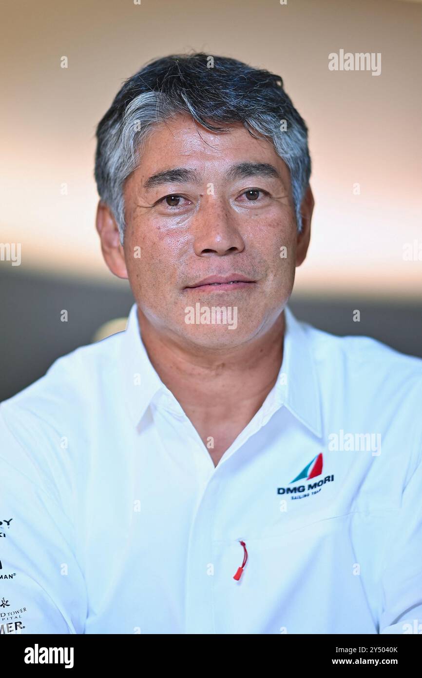 Paris, France. 19th Sep, 2024. Kojiro SHIRAISHI DMG MORI GLOBAL ONE. during the press conference for the 10th edition of the Vendée Globe held at the Seine Musicale in Paris, France on 19th September 2024. The start of the forty competitors will be given on November 10, 2024 in the bay of Les Sables-d'Olonne. Photo by Franck Castel/ABACAPRESS.COM Credit: Abaca Press/Alamy Live News Stock Photo