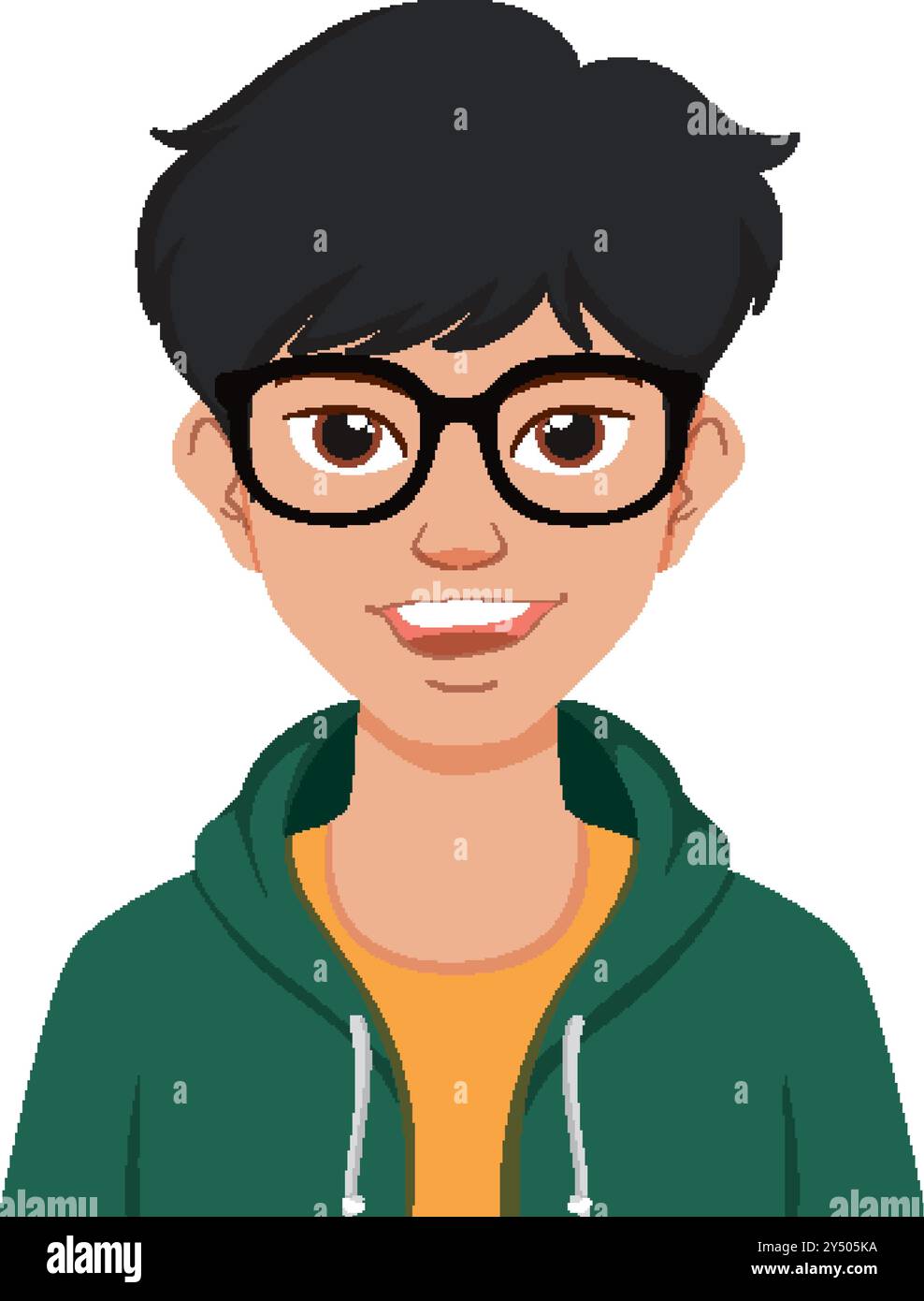 Illustration of a happy young man smiling Stock Vector Image & Art - Alamy