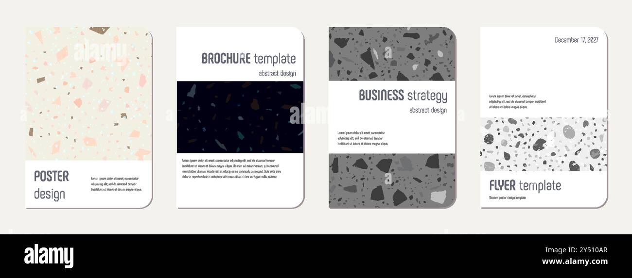Note Cover Texture Note book cover design. Terrazzo abstract background made of natural ...