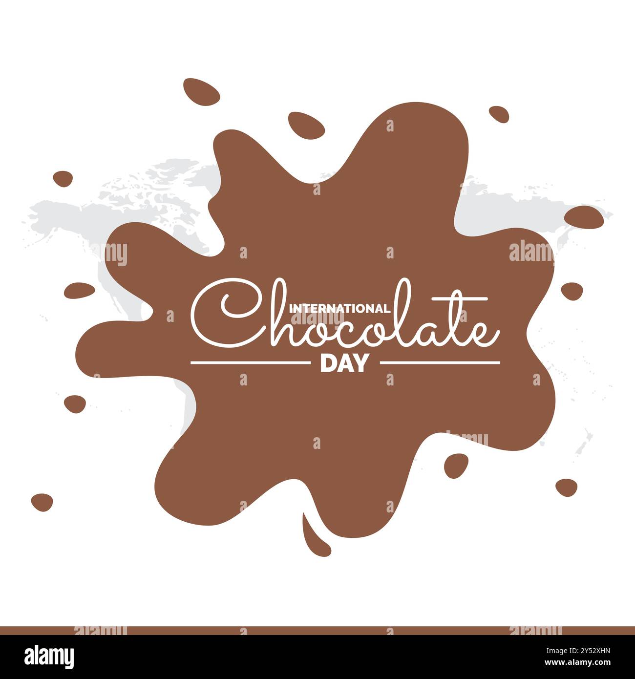 International Chocolate Day, Chocolate Day greeting card, social media editable template, stock illustration, International Chocolate Day typography. Stock Vector