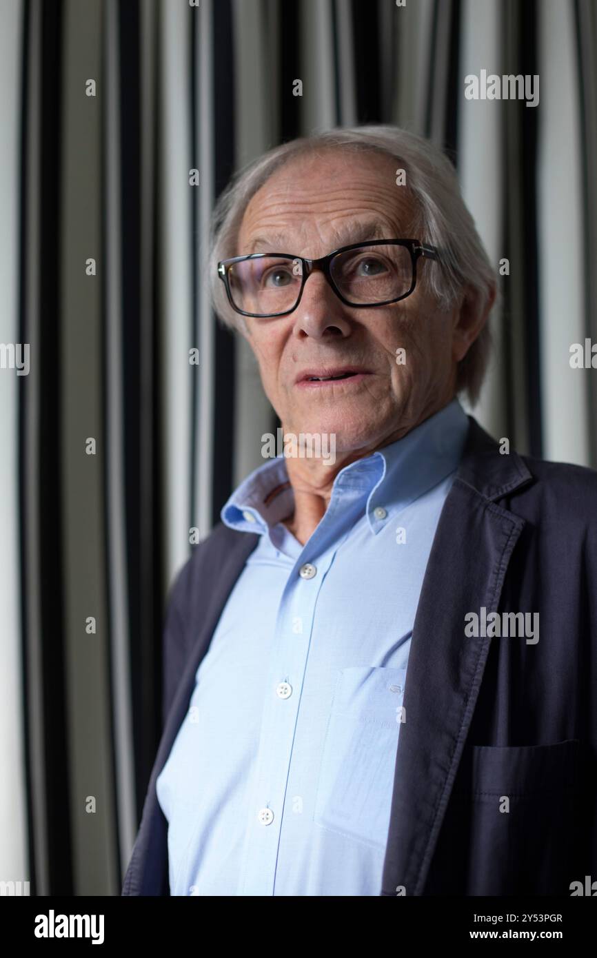 Ken Loach Poses portrait session during the promotion of Sorry We Missed You, at Hotel Maria Cristina on September 27, 2019 in San Sebastian, Spain. Stock Photo