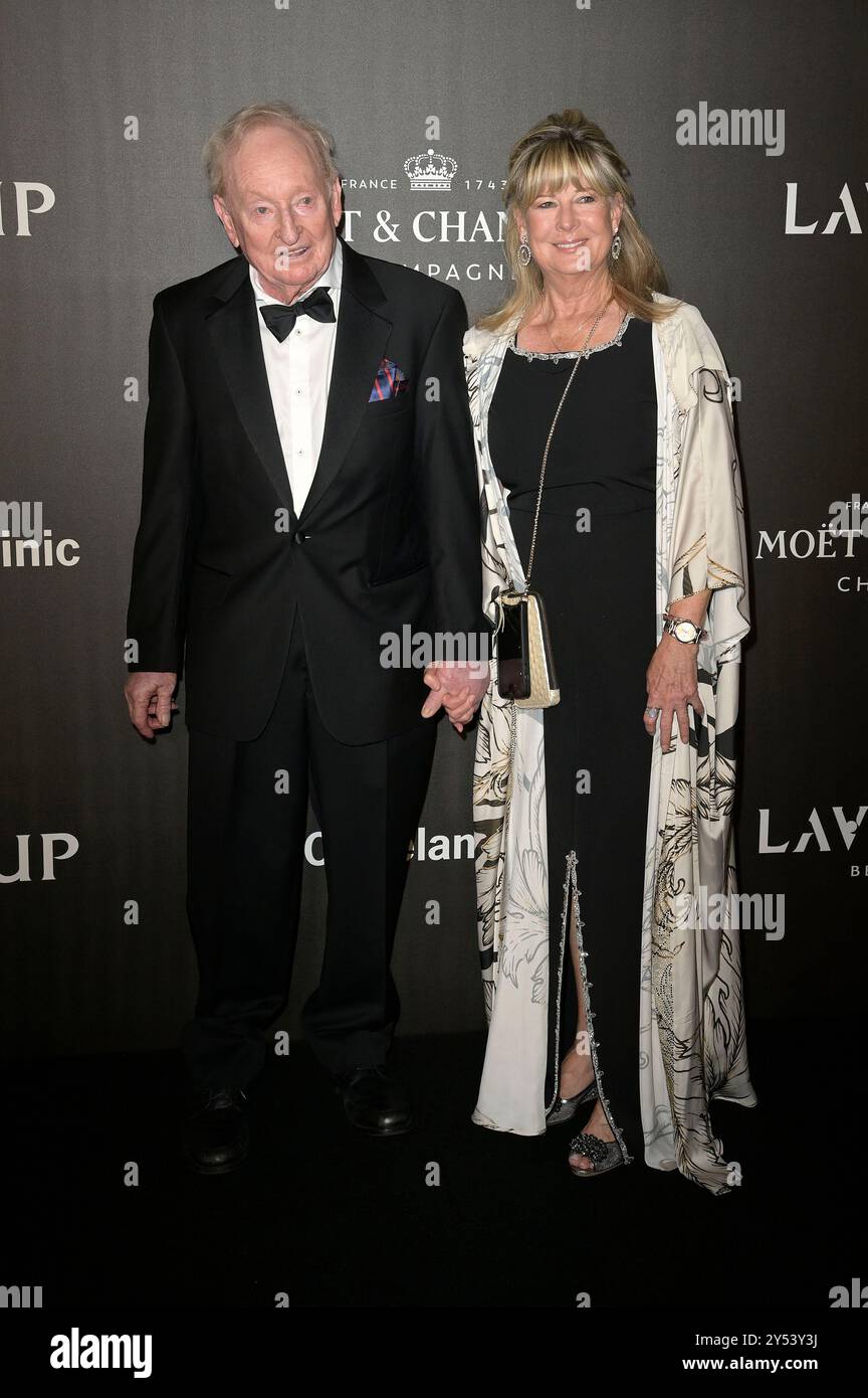 Rod Laver mit Freundin Susan Johnson bei der Eröffnung des Laver Cup