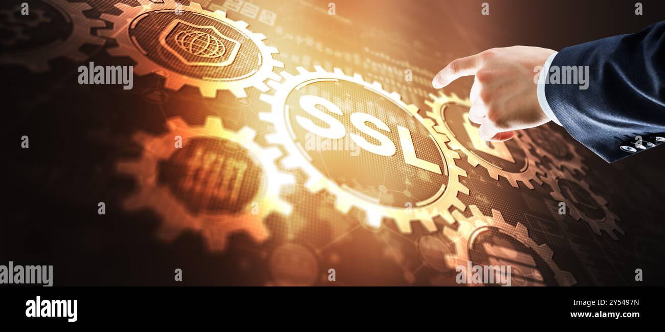 SSL Secure Sockets Layer concept.Secured communications concept. Stock Photo