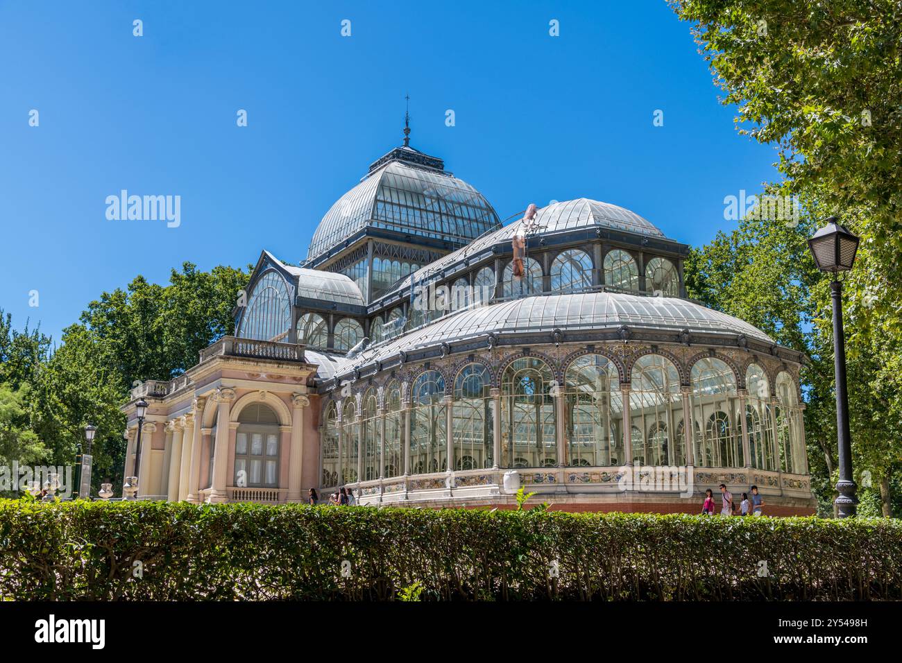 Crystal Palace at Parque del Retiro in Madrid. A large glass building ...